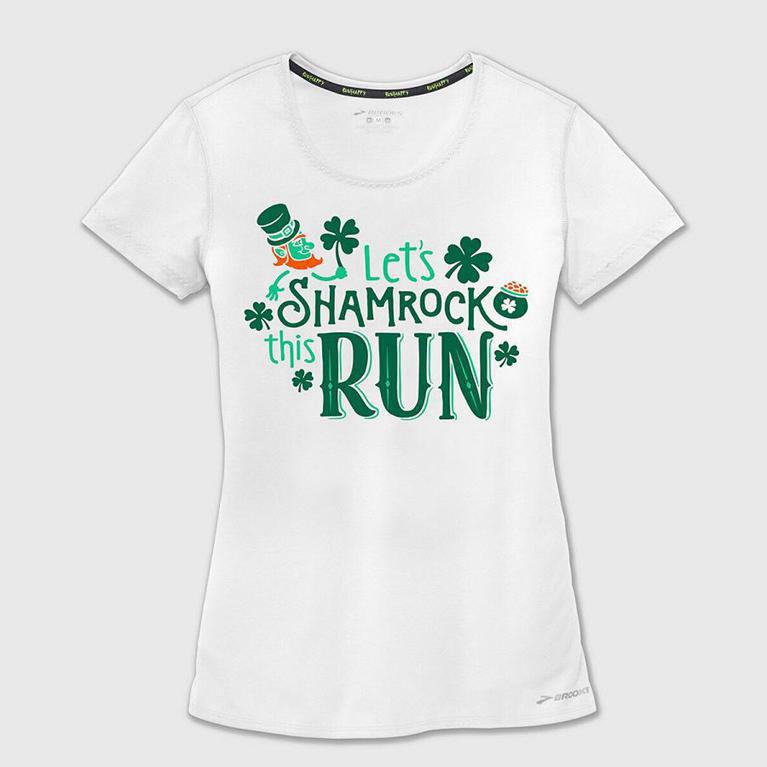 Brooks Pacesetter Mujer Camisetas Manga Corta - Blancos (0547YBRTC)